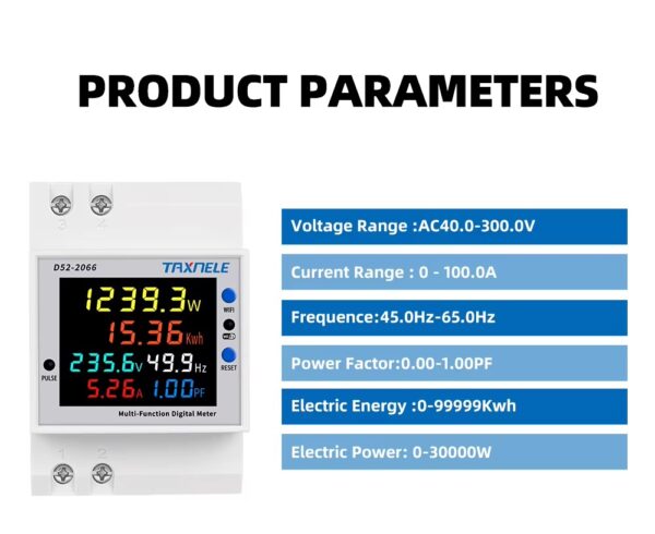 WiFi Digital Energy Meter ((D52-2066) ) Taxnele