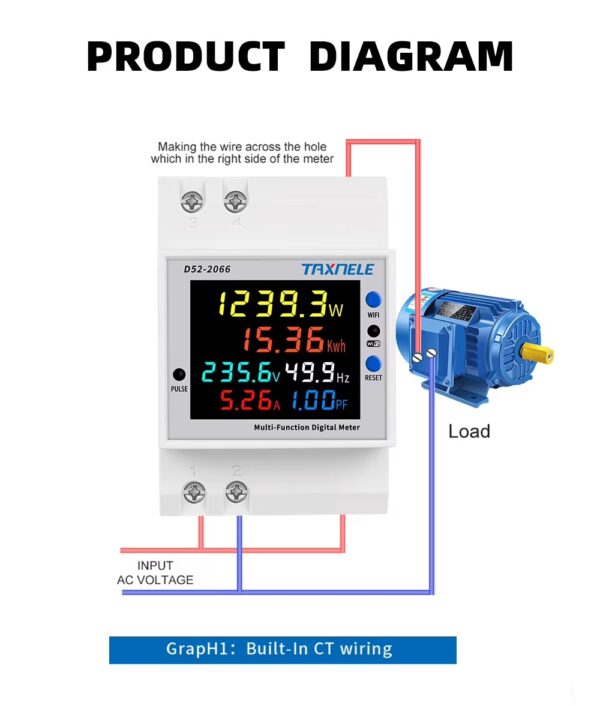 WiFi Digital Energy Meter ((D52-2066) ) Taxnele