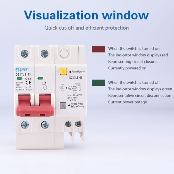 RCBO Residual current circuit breaker with Overload 63A leakage 30mA