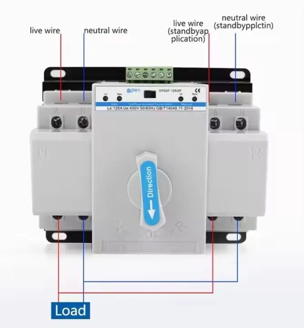 ATS Automatic changeover Switch 2P 125A